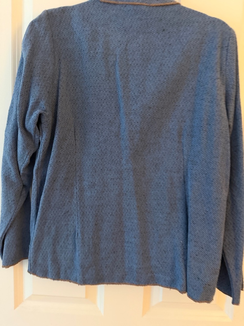 Tribe Light Blue Textured Jacket with Black Trim. Size Small w/pockets - Picture 5 of 6